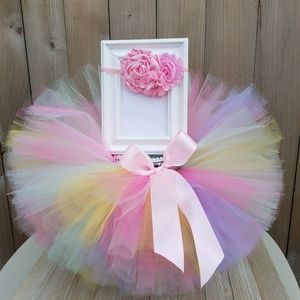 Pastel pink mint purple Tutu size 9 months